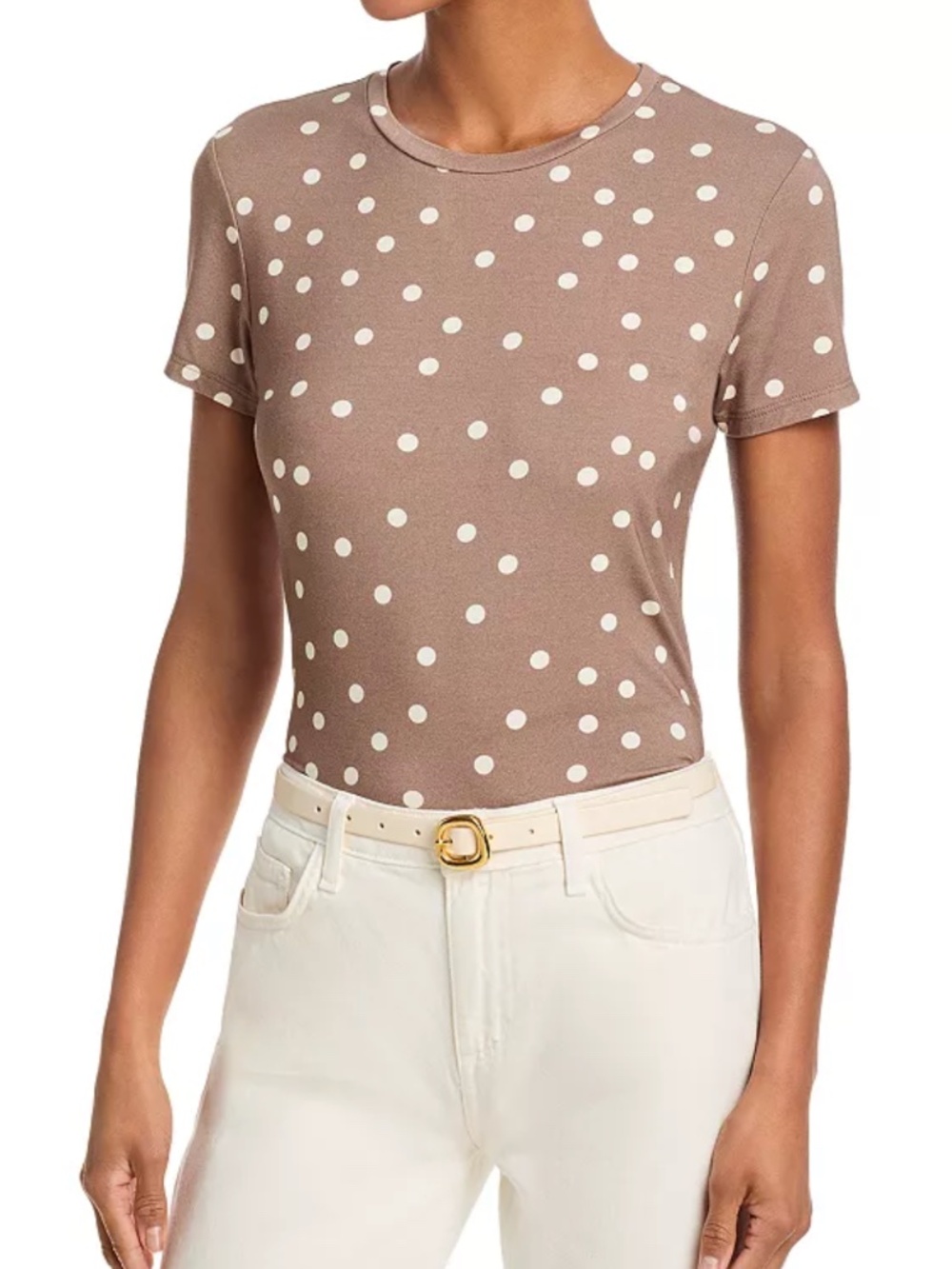 L'Agence Ressi Crewneck Polka Dot Print Tee NWT XS